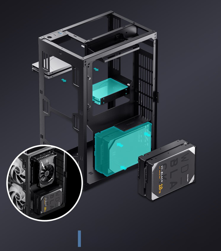 Vỏ case Jonsbo VR3 Black ( Mini Tower/Màu Đen )