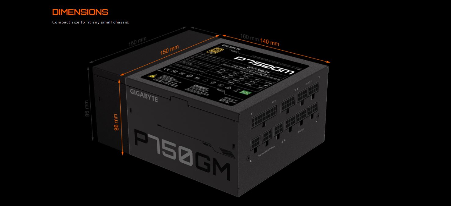 Nguồn Gigabyte GP- P750GM 750W (80 Plus Gold/Full Modular/Màu Đen) giới thiệu 8