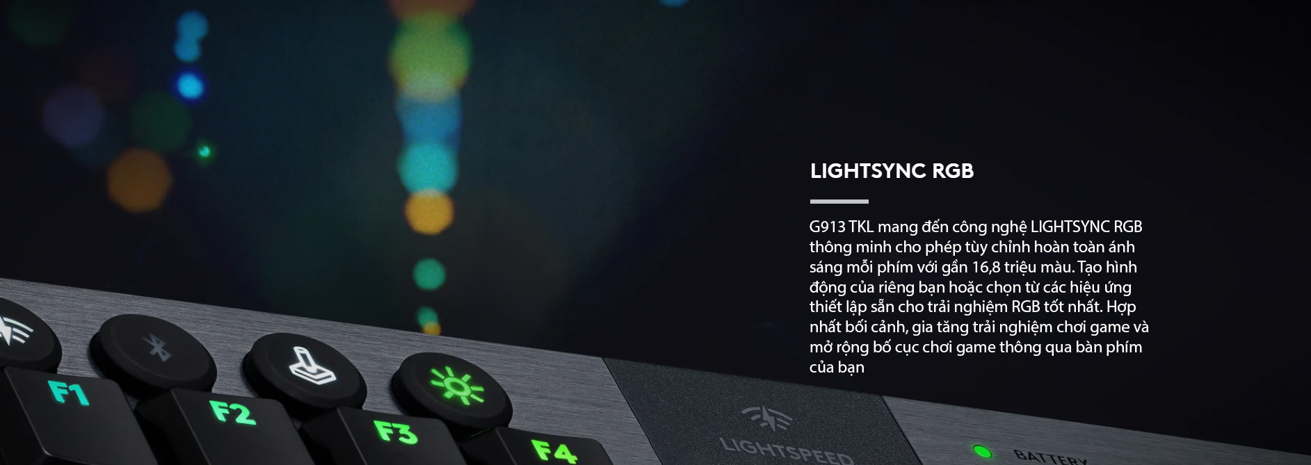 Bàn phím Logitech G913 TKL Lightspeed Wireless RGB Blue Clicky switch 6
