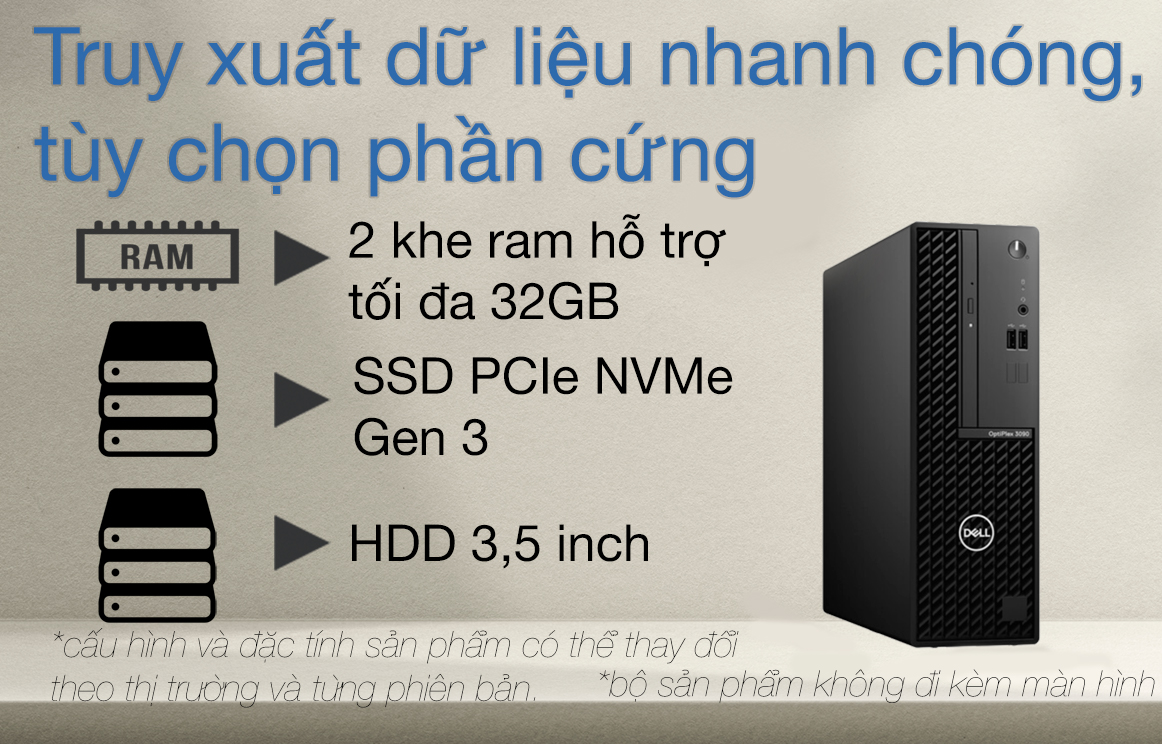 PC Dell OptiPlex 3090 SFF 3090SFF-10505-4GSSD3Y 3