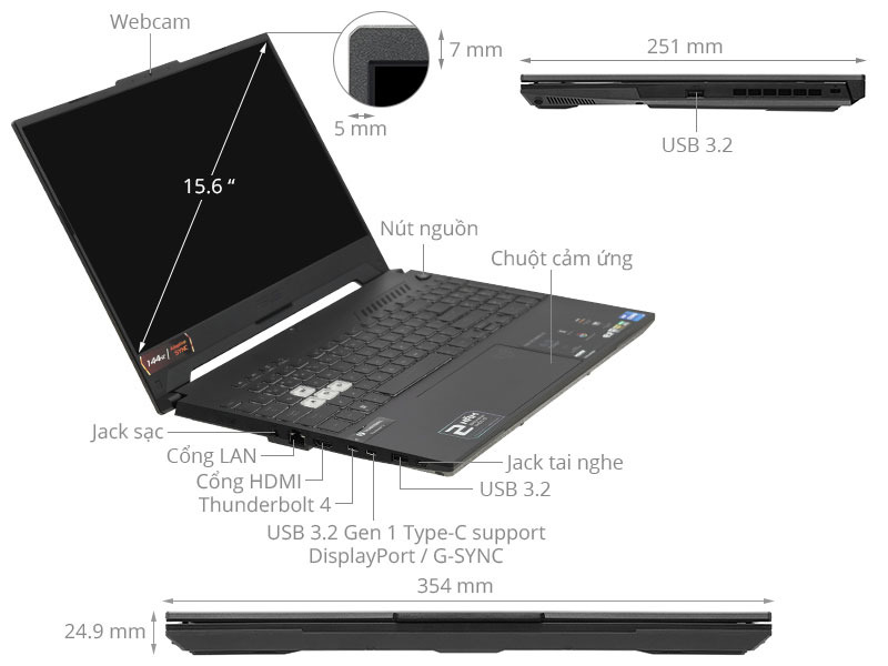 Laptop Asus Gaming TUF FX507ZC4-HN074W