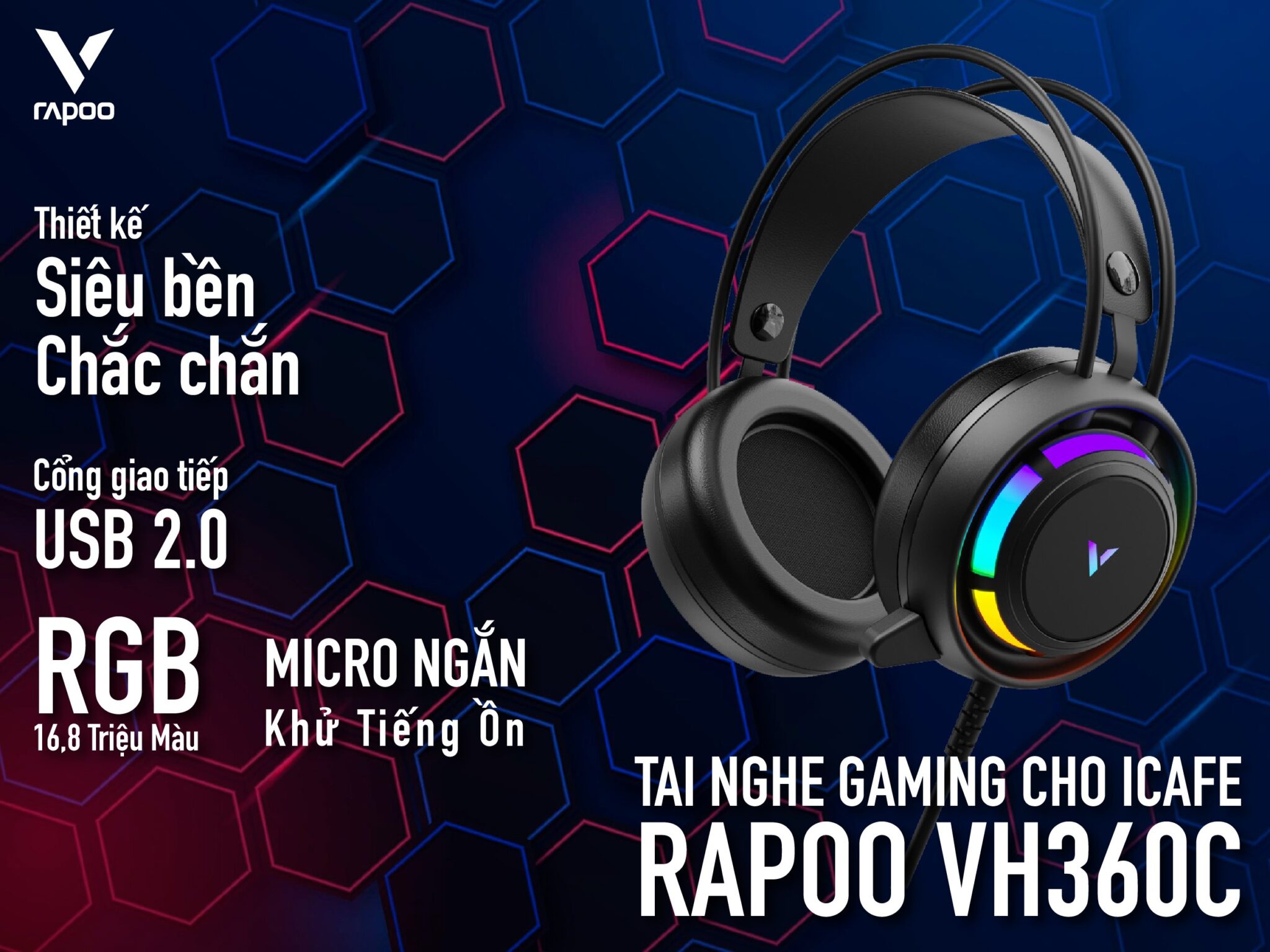 Tai nghe gaming có dây Rapoo VH360C 1