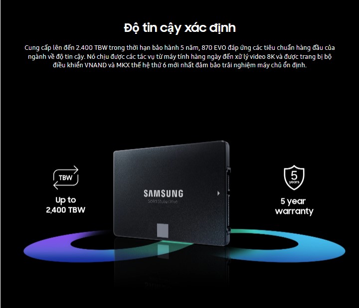 Độ tin cậy ổ cứng SSD Samsung 870 EVO 500GB