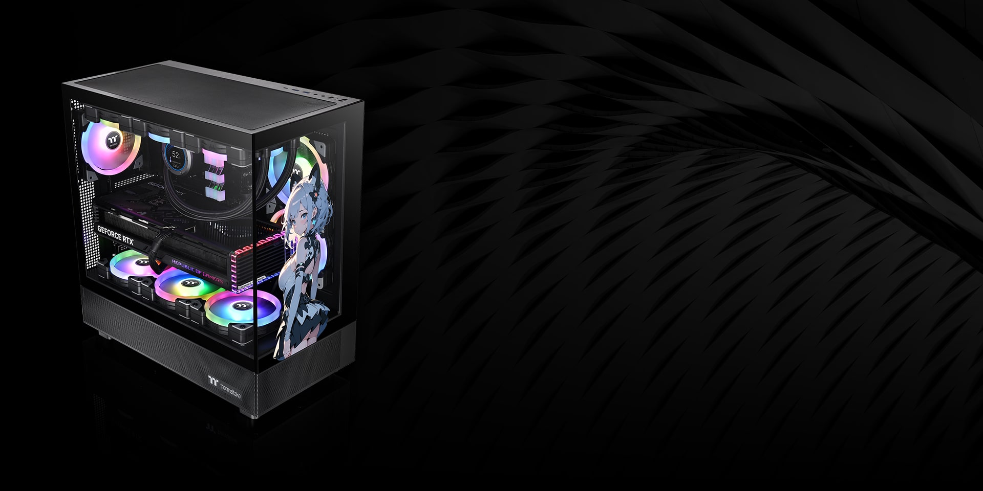 Thermaltake View 270 SP Edition Case Mid Tower Nero - Vetro Temperato Panoramico Con Illustrazione Manga