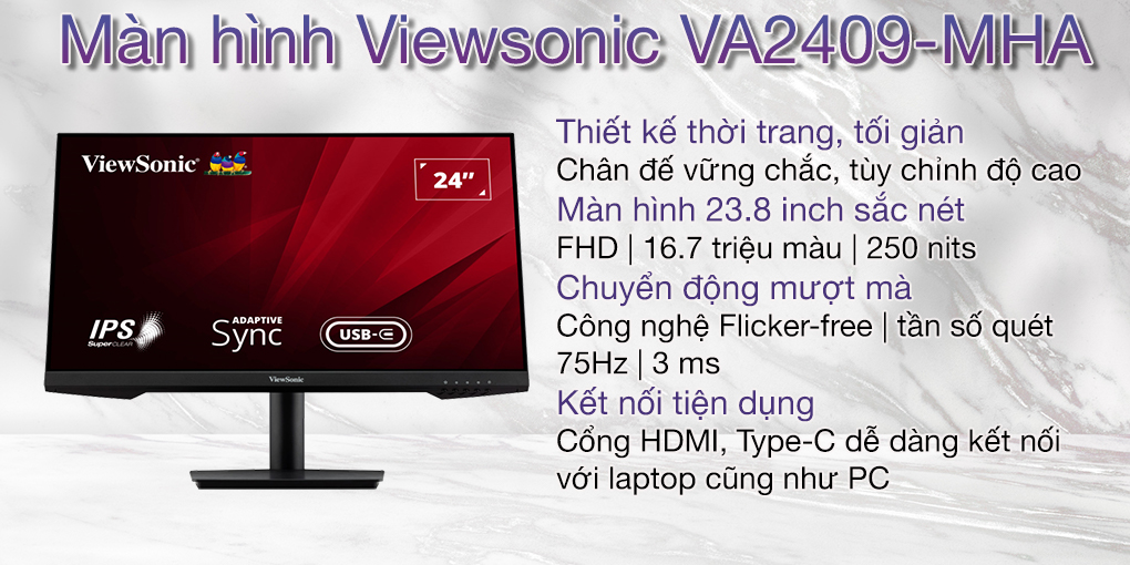 Màn hình Viewsonic VA2409-MHU 1