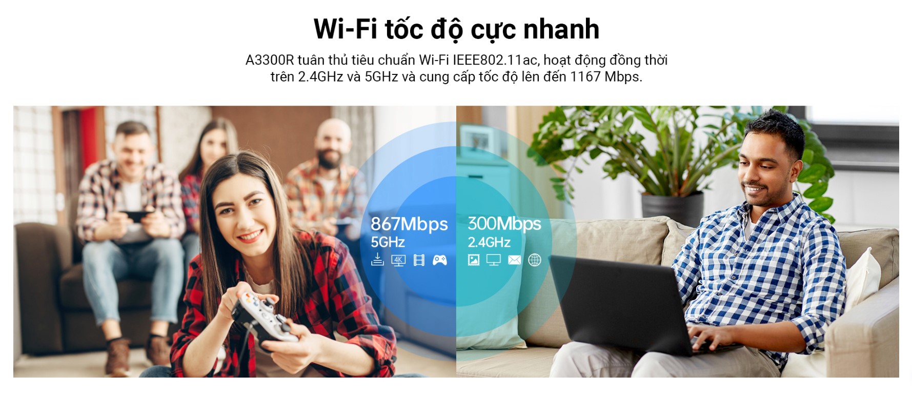 Bộ phát wifi 6 Totolink A3300R Wireless AC1200Mbps