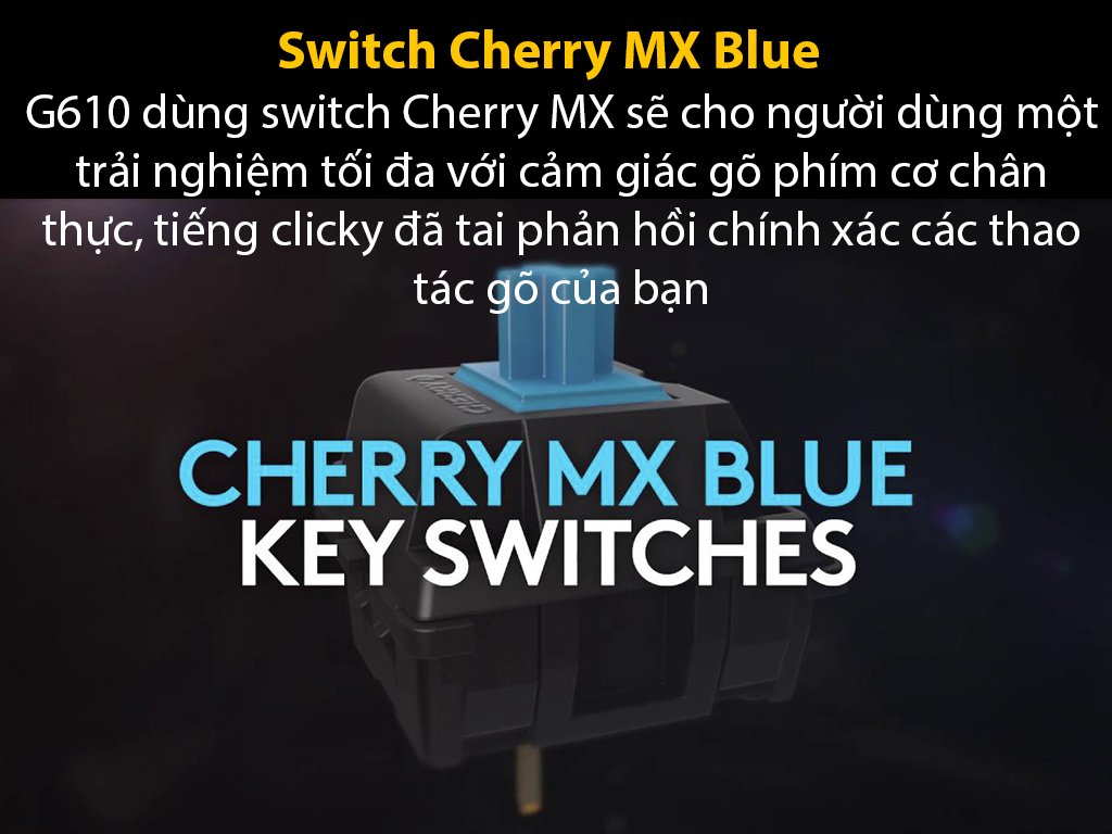 Bàn phím cơ Logitech G610 Orion Blue (USB/Led trắng/Cherry Blue switch) 4