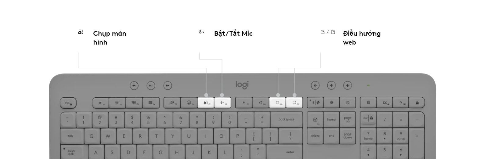 Bàn phím không dây Logitech K650 Off White (USB/Bluetooth/Trắng) (920-010987) 4