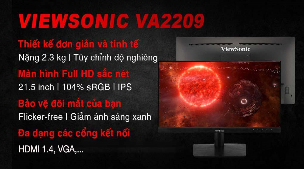 Màn hình Viewsonic VA2209-H tổng quan