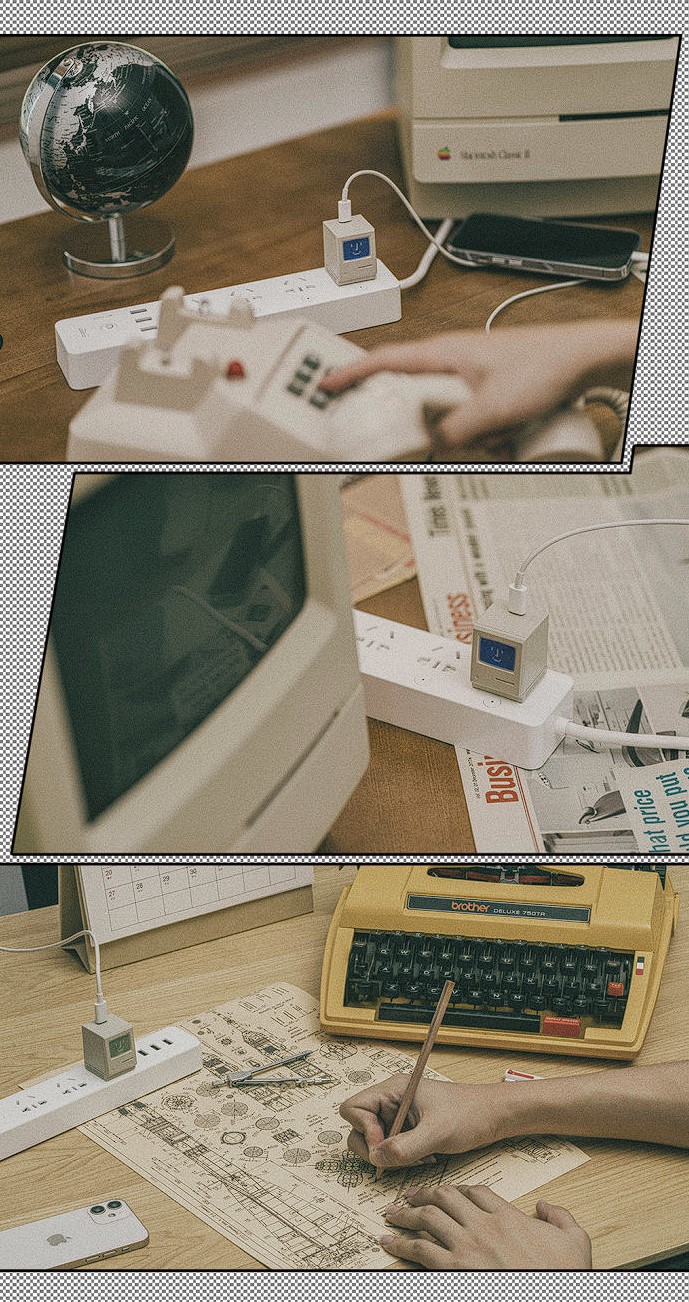 Củ sạc nhanh SHARGE Retro - S035 - PD 35W - 01 cổng Type C - Hình dạng máy Apple Macintosh cổ điển