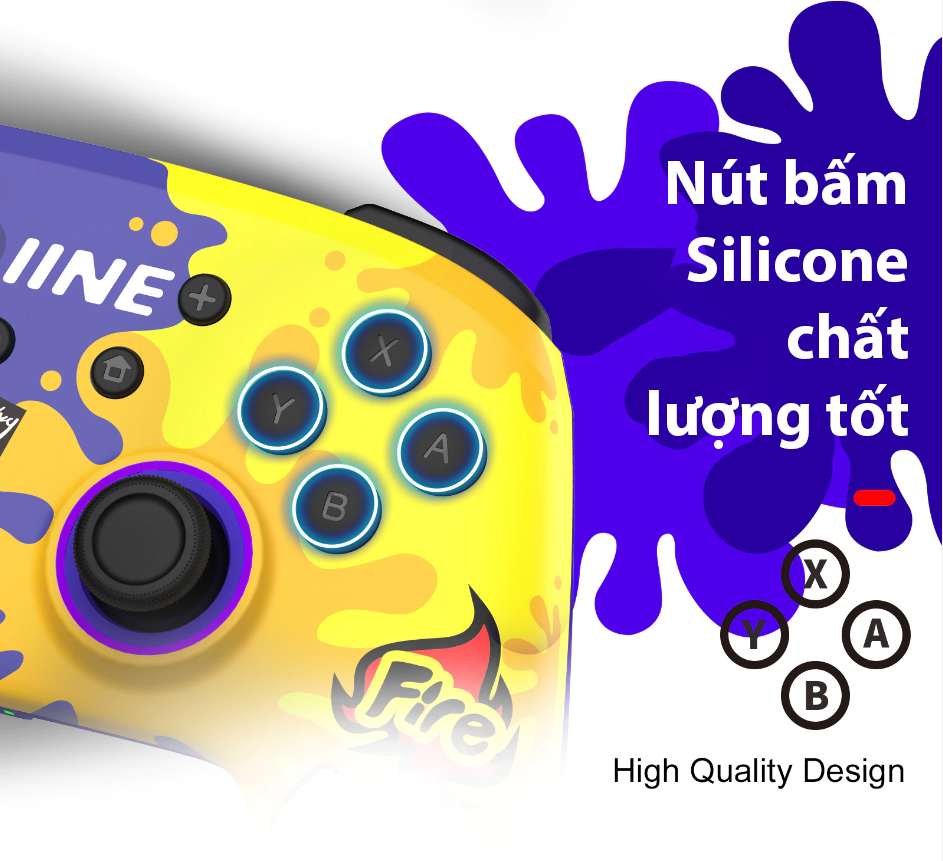 Tay cầm chơi game không dây IINE Splatoon cho Nintendo Switch/Switch Lite/Switch OLED ,màu hồng 9