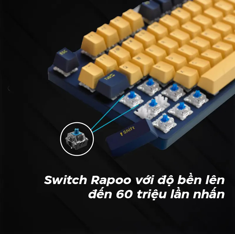  Rapoo V500 Pro Yellow Blue 2