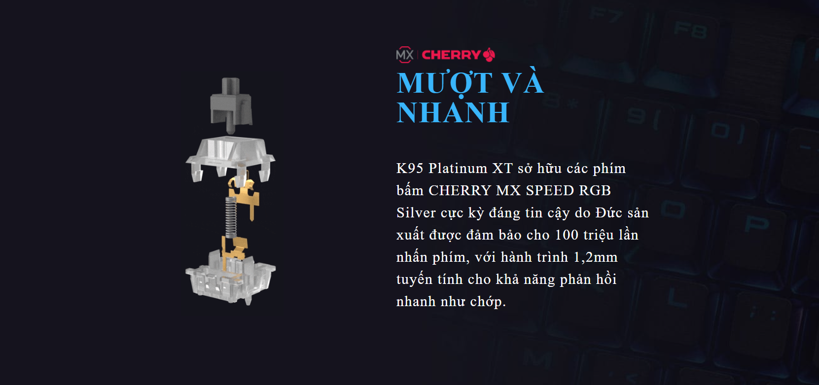 Bàn phím cơ Corsair K95 Platinum XT RGB Mechanical Gaming Cherry MX Speed Switch 4