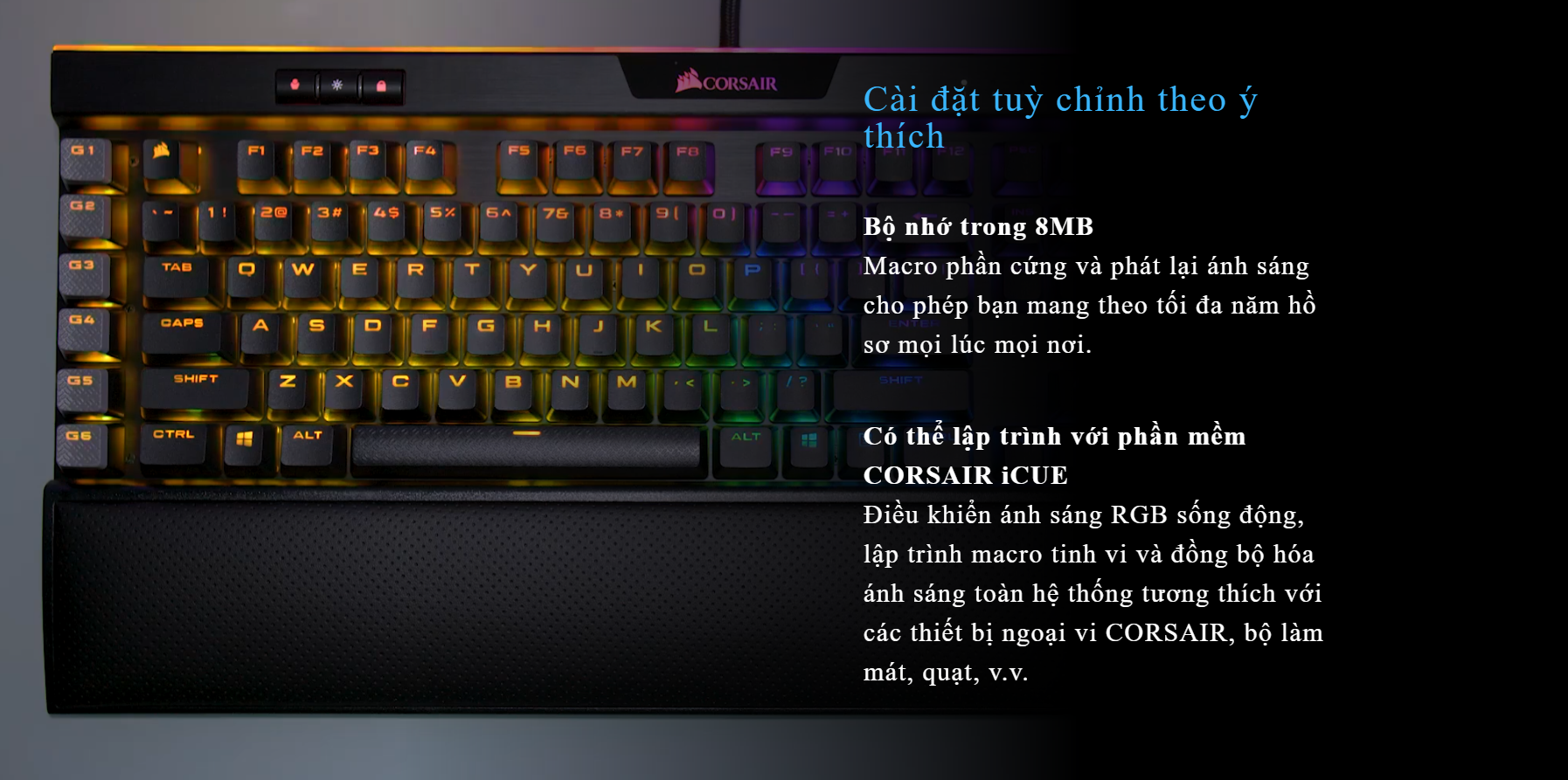 Bàn phím cơ Corsair K95 Platinum XT RGB Mechanical Gaming Cherry MX Speed Switch 5