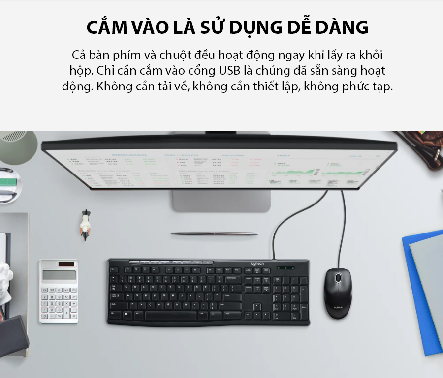 Bộ Bàn phím chuột Logitech MK200 (USB/đen) 4