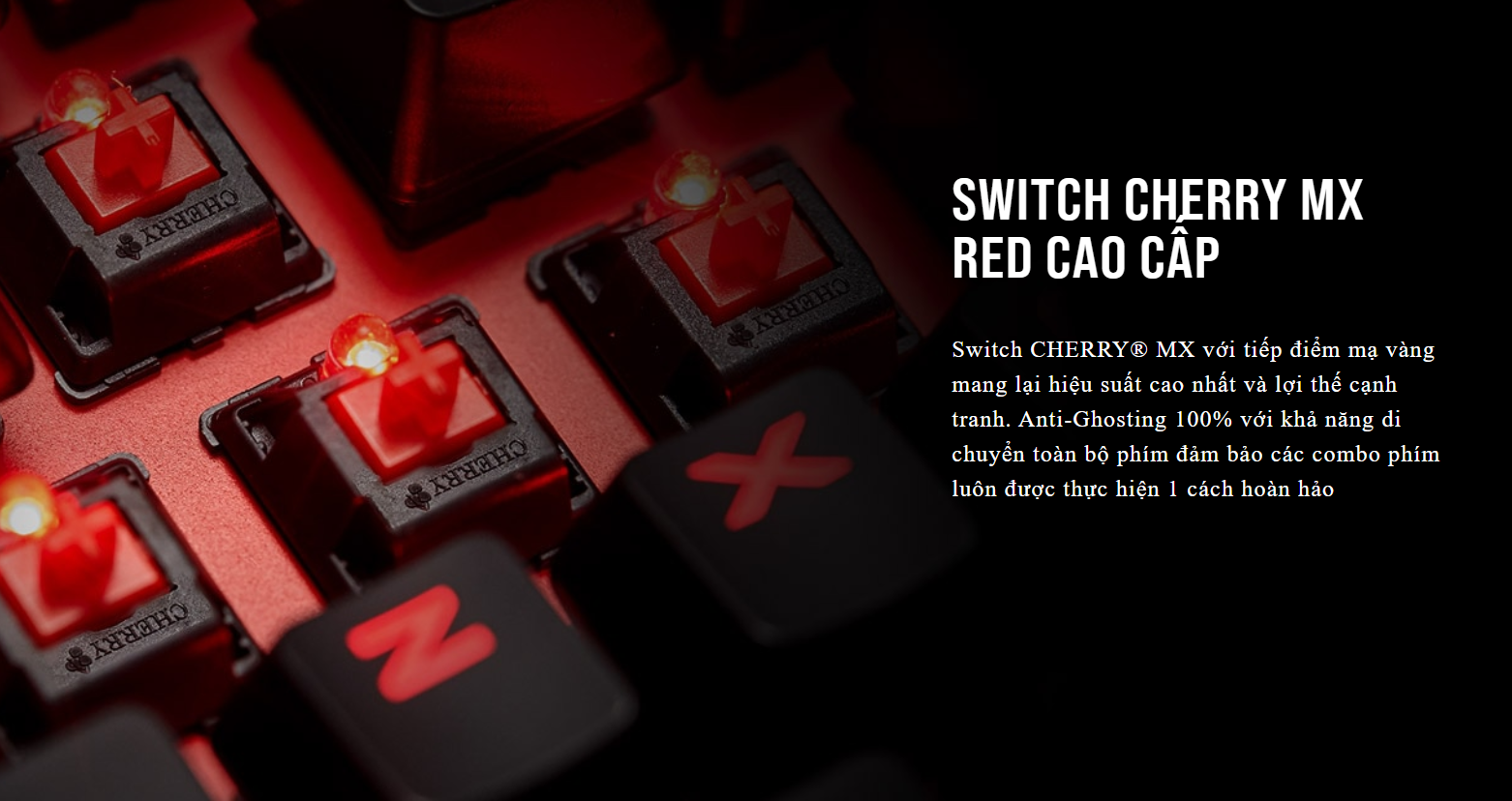 Bàn phím cơ Corsair K63 Cherry MX Red (USB/Red Led) (CH-9115020-NA) 2
