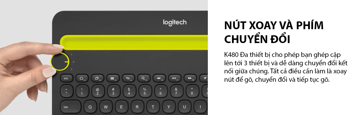 Bàn phím Logitech K480 Bluetooth Đen 5