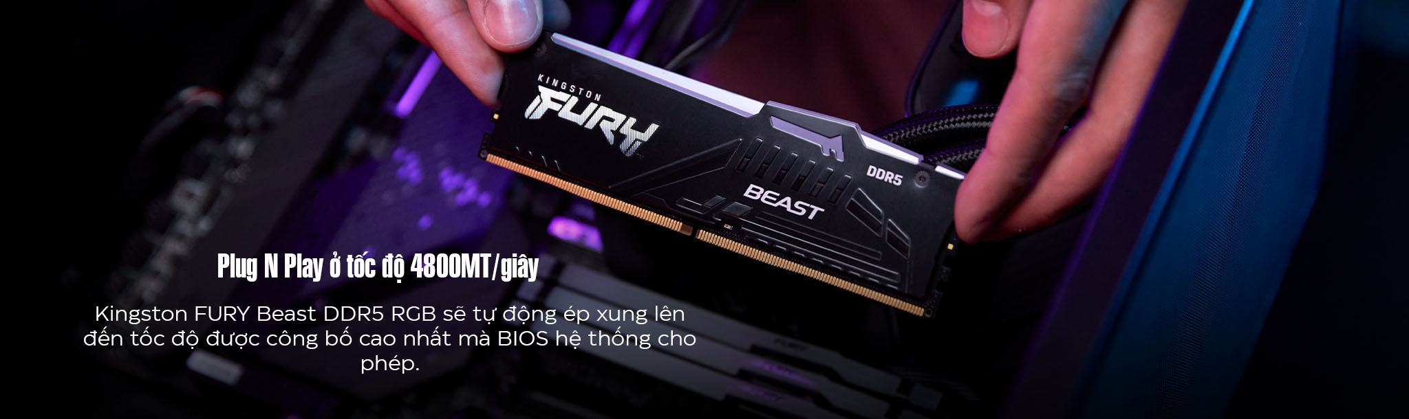 Ram Desktop Kingston Fury Beast RGB ddr5