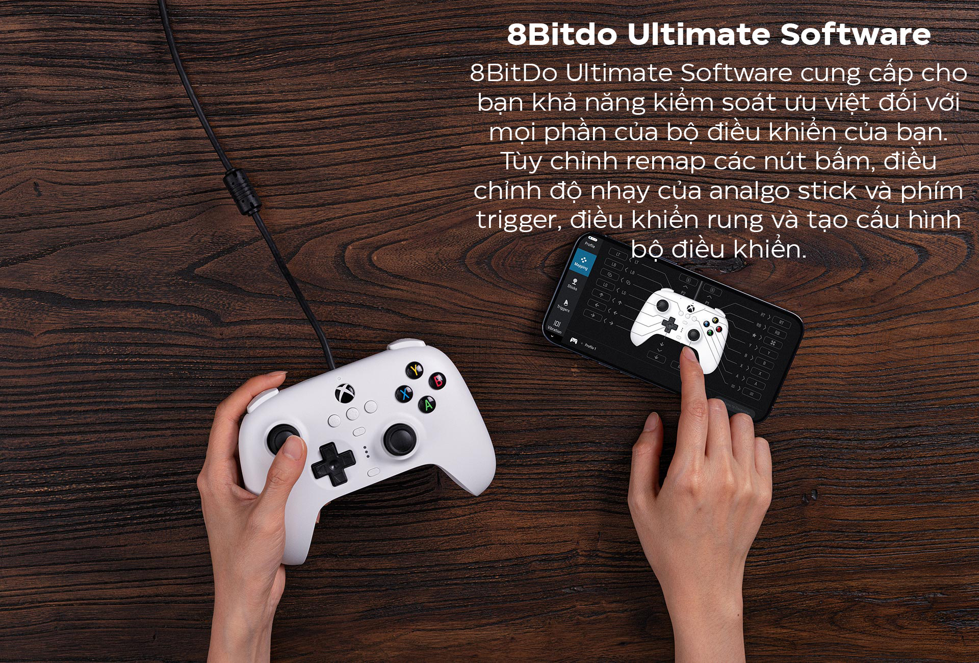 8BitDo Ultimate Wired Controller cho Xbox/PC màu đen 3