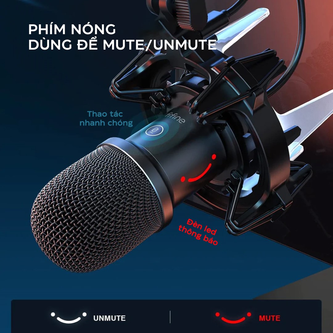 Microphone FIFINE K651 - Kèm Boom Arm và RGB Shock Mount