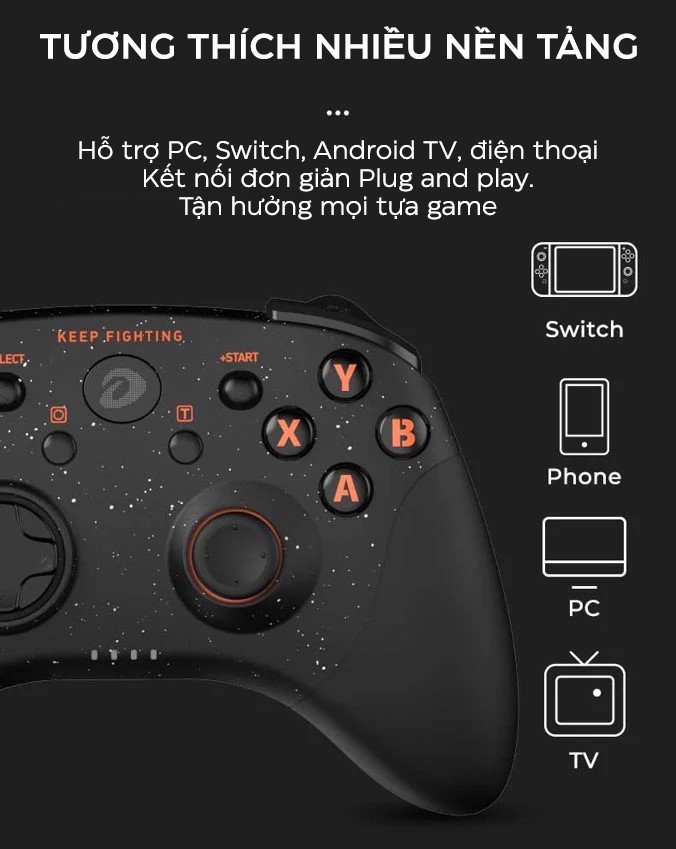 Tay cầm game không dây DARE-U H101X cho PC/iOS/Android/Switch