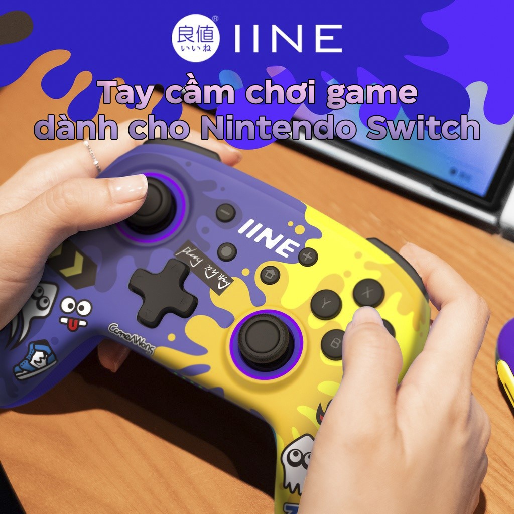 Tay cầm chơi game PMW (IINE) Splatoon 3 cho Nintendo Switch/Switch Lite/Switch OLED