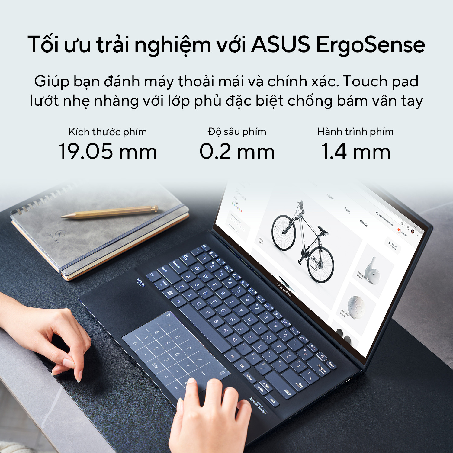 Laptop Asus ZenBook UX3402ZA-KM219W (i5 1240P/16GB RAM/512GB SSD/14 Oled/Win11/Cáp/Túi/Xanh) 