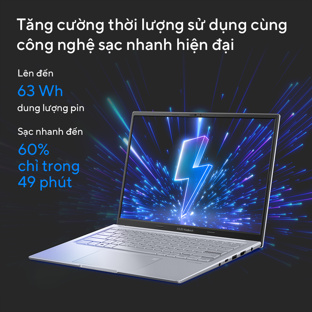 Laptop Asus VivoBook 14X OLED K3405ZF-KM184W  (i5 12500H/16GB RAM/512GB SSD/14 2.8K/RTX2050 4GBWin11/Bạc) ảnh 4