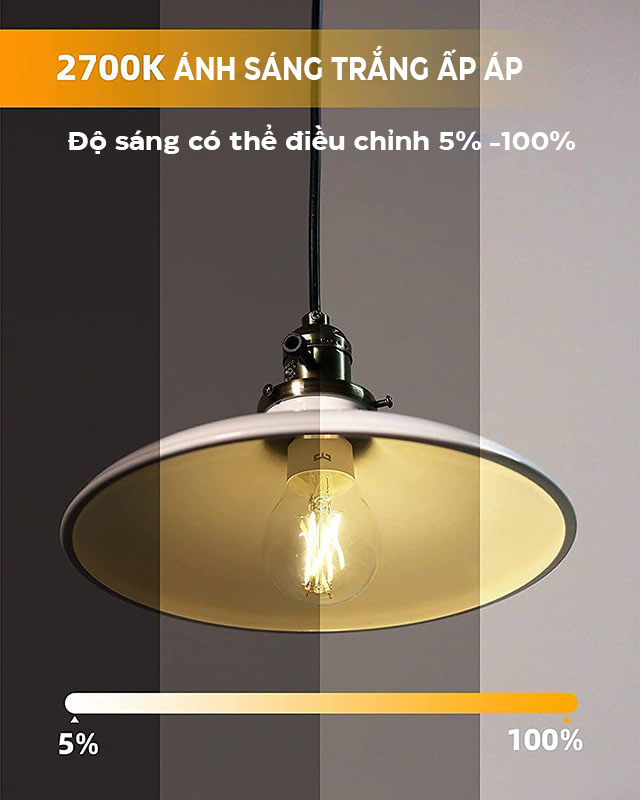 Bóng đèn thông minh Yeelight Smart LED Filament Bulb (YLDP12YL) - Dáng tròn - Đui xoắn - Bản quốc tế 
