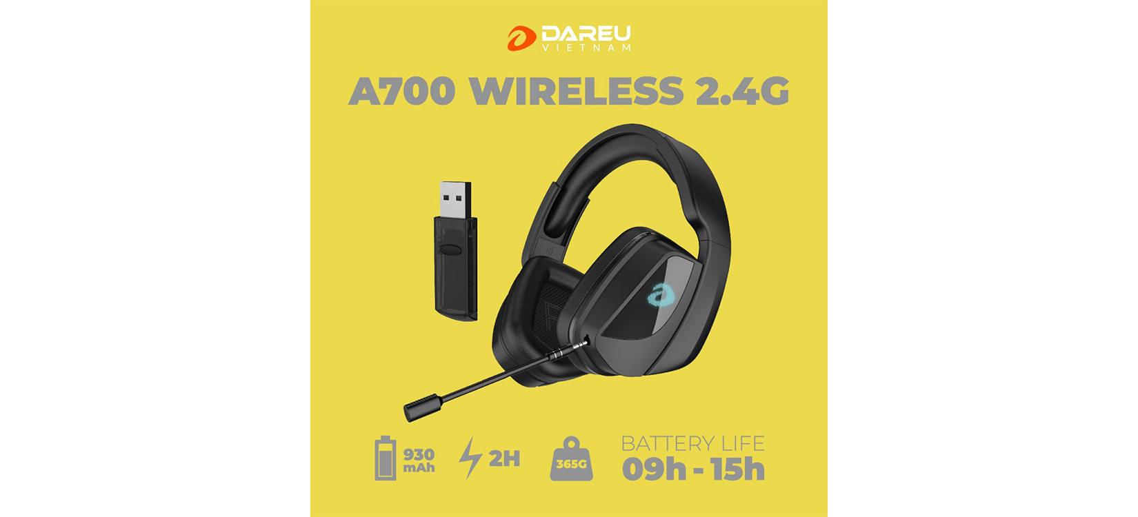 Tai nghe không dây Dareu A700 (WIRELESS 2.4G)