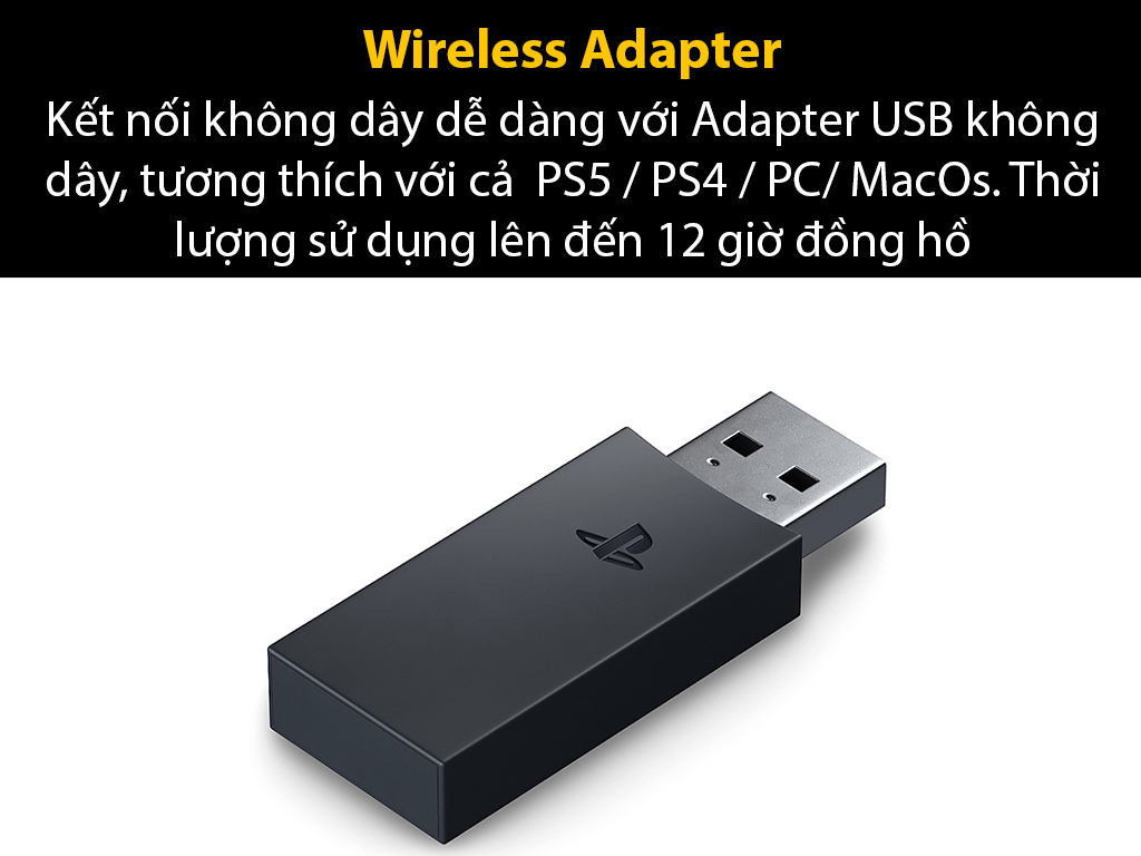 Tai nghe PS5 không dây Sony Pulse 3D Wireless Headset Midnight Black Hàng Chính Hãng  5