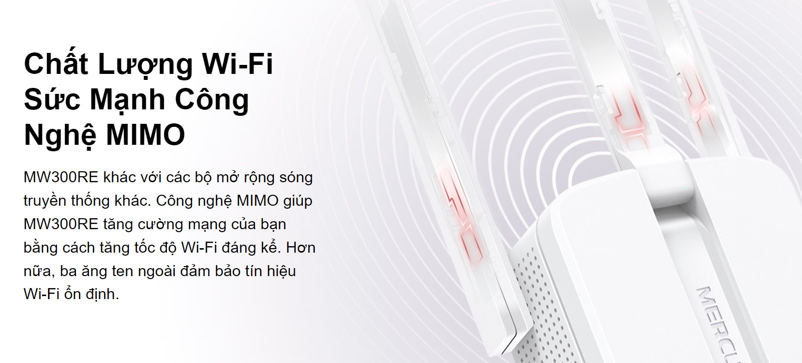 Bộ mở rộng sóng WiFi Mercusys MW300RE Tốc độ 300Mbps
