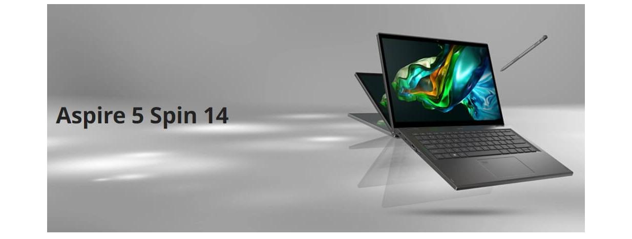 Laptop Acer Aspire 5 Spin 14 A5SP14-51MTN-573X (NX.KHKSV.002) (i5 1335U/16GB RAM/512GB SSD/14.0inch WUXGA IPS/Cảm ứng/ Bút/Win11/ Xám) ảnh 1