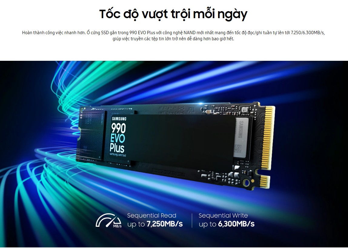 Ổ cứng SSD Samsung 990 EVO Plus  PCIe NVMe 4.0x4