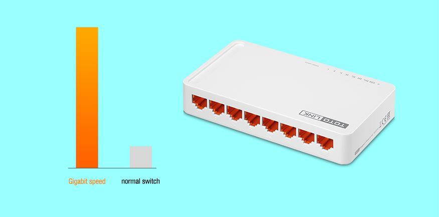 Switch 8 Port 10/100/1000MbpsTotolink S808G 2