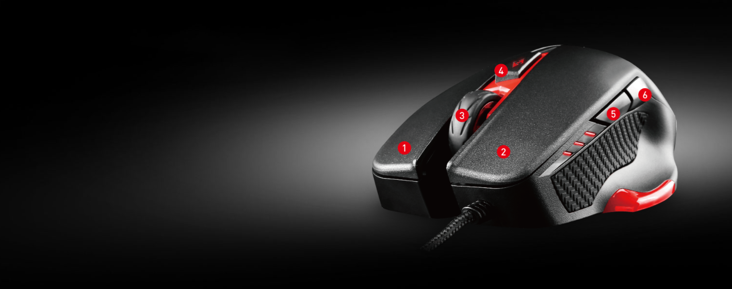 Chuột chơi game MSI GAMING INTERCEPTOR DS300 có thể điều chỉnh chức năng cho các nút bấm