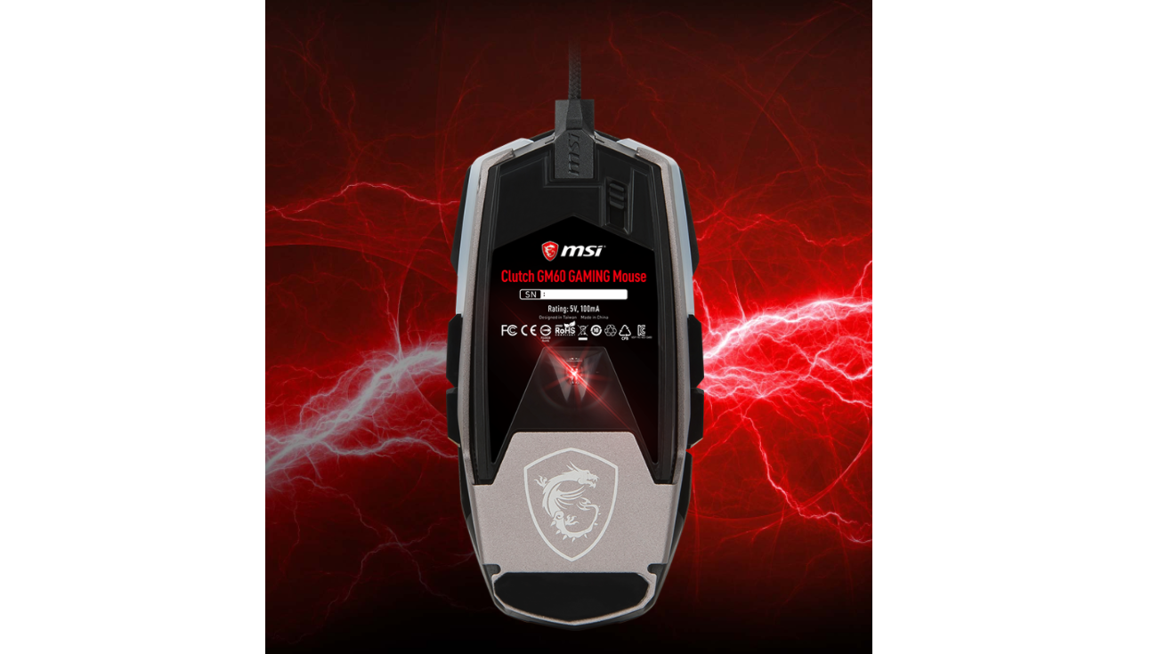 Chuột chơi game MSI GAMING CLUTCH GM60 sử dụng mắt đọc cao cấp