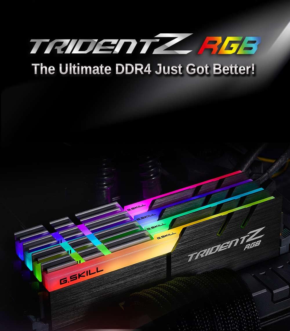 RAM Desktop Gskill Trident Z RGB (F4-3000C16D-32GTZR) 32GB (2x16GB) DDR4 3000MHz  1