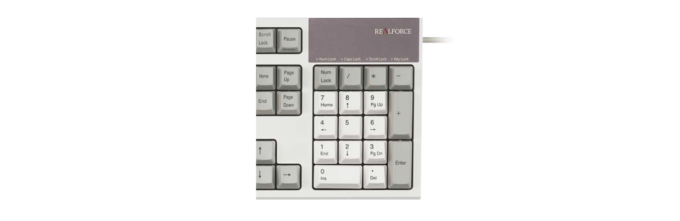 Bàn phím cơ Realforce R2 Silent - Mechanical Topre 55gram switch Fullsize White R2S-US5-IV  có thiết kế fullsize đầy đủ