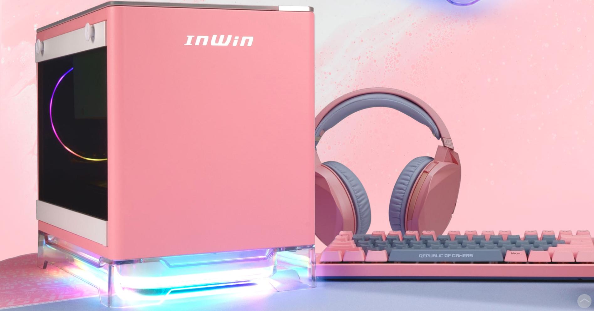 InWin A1 Plus Pink QI Charger - Full Side Tempered Glass Mini ITX tận dụng tối đa không gian