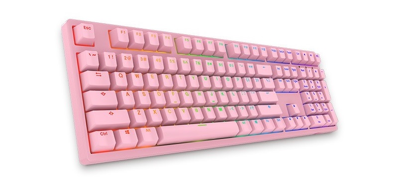 Bàn phím cơ AKKO 3108S RGB PRO Pink Cherry MX Brown Switch trang bị keycap pbt doubleshot cho độ bền cao và đầm tay