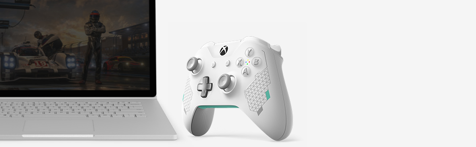 Tay cầm chơi game không dây Xbox One S - Sport White  có thể kết nối với PC qua bluetooth