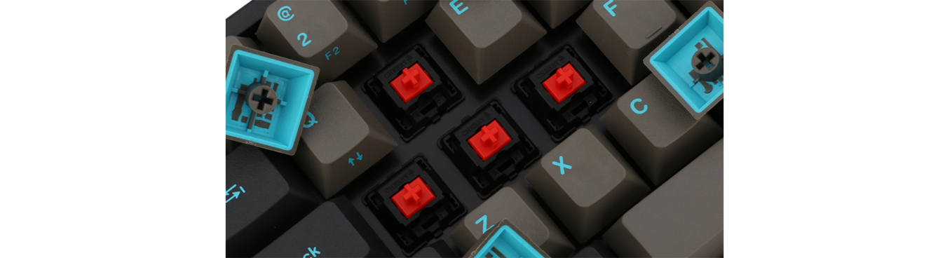 Keyboard Leopold FC660M PD Graphite Blue Font Cherry Red switch sử dụng switch Cherry MX của Đức