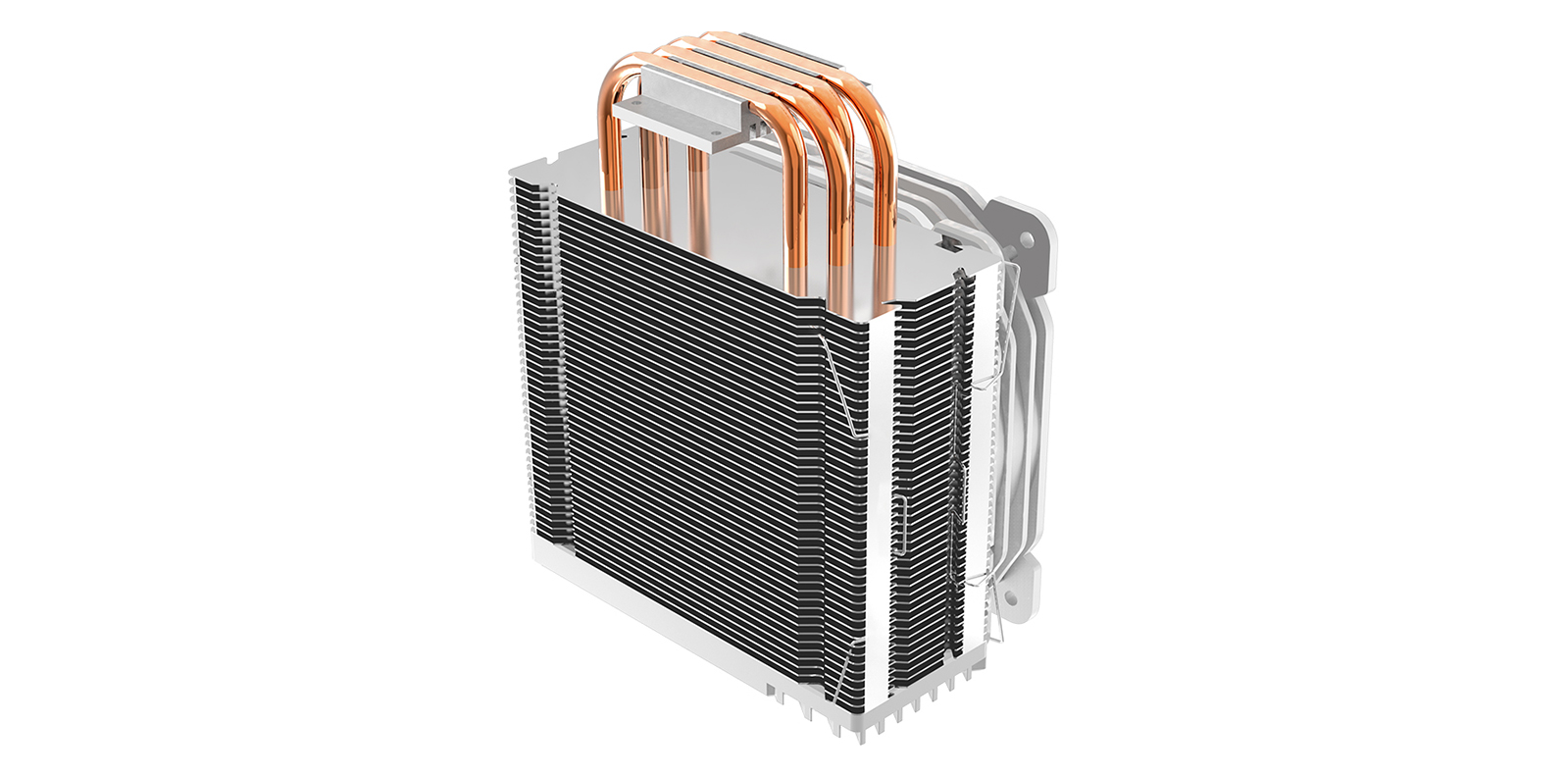 Tản nhiệt khí Jonsbo CR-1000 White với công nghệ 4 ống dẫn nhiệt tiếp xúc trực tiếp với bề mặt CPU - cho khả năng giải nhiệt nhanh chóng.