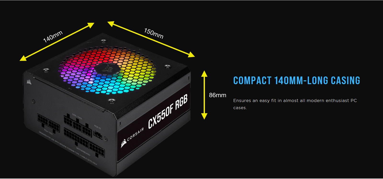 Nguồn Corsair CX750F 750W RGB Black (80 Plus Bronze/Màu Đen/Led RGB/Full Modul) giới thiệu 8