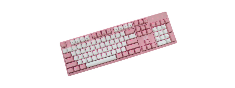 Bàn Phím cơ Dareu EK1280s Pink White (USB/Pink LED/Blue switch) trang bị dải led hồng nổi bật