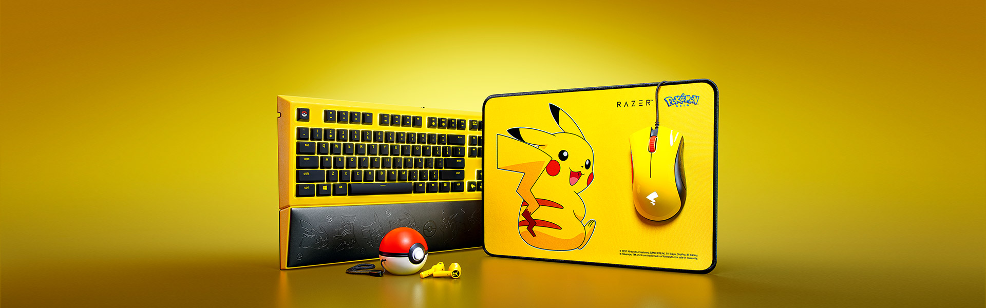Bộ sưu tập đầy đủ với Bộ Chuột Pad Razer Pokemon Pikachu Mouse+Mat Bundle (USB/Limited) (RZ83-02540100-B3D1)