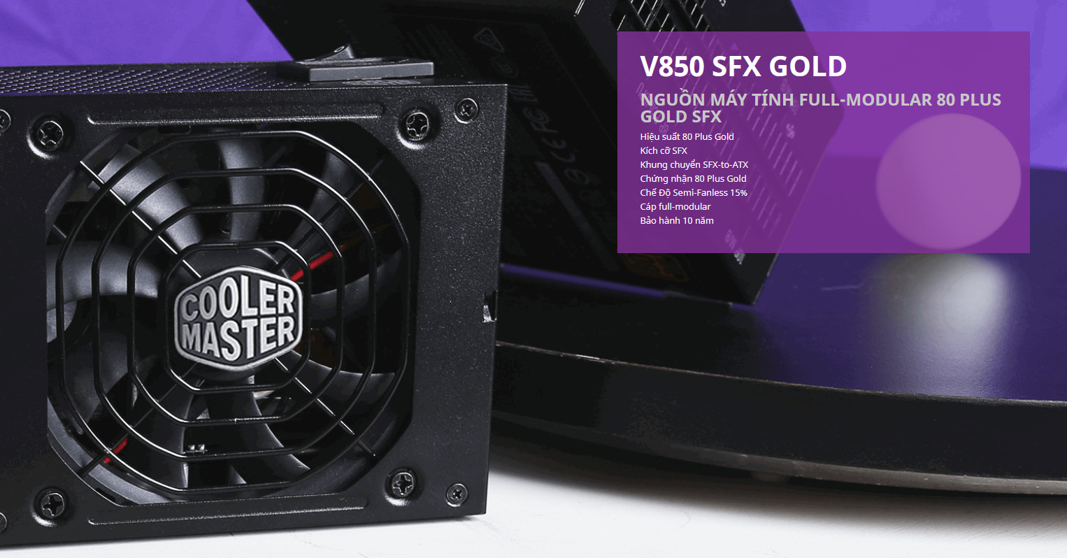 Nguồn máy tính Cooler Master 850W V SFX Gold (80 Plus Gold/Màu Đen)  intro 