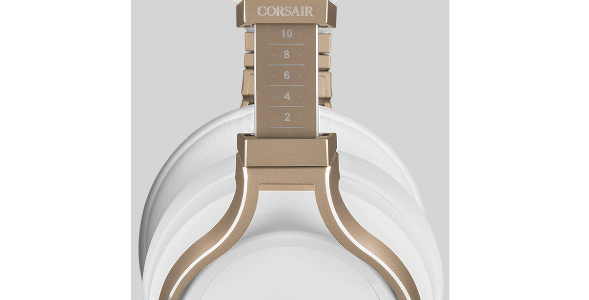 Tai nghe không dây Corsair Virtuoso RGB Pearl - CA-9011224-AP có kết cấu nhôm chắc chắn và nhẹ nhàng