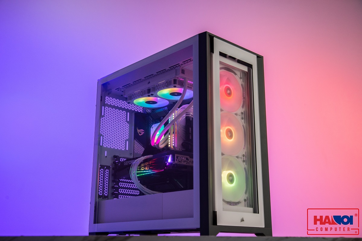 Vỏ máy tính Corsair iCUE 5000X RGB TG White giới thiệu